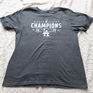 Los Angeles Dodgers 2020 World Series Champions Gray T-Shirt Baseball Pantone